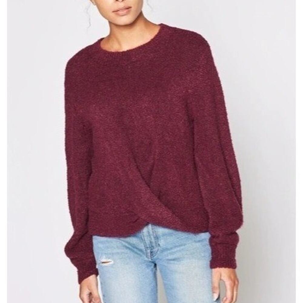 Joie Womens Wool Alpaca Blend Stavan Sweater Size M Blackberry Purple Metallic